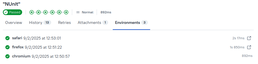 Entorno de ejecución de pruebas de Allure Report