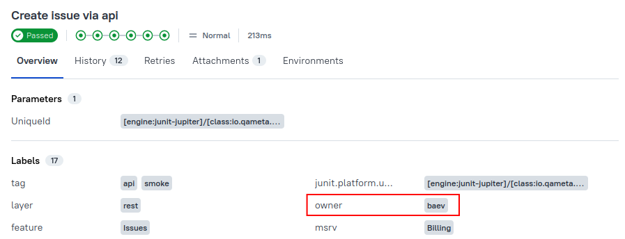 Propietario de Allure Report
